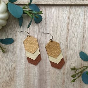 Handmade Bohemian Geometric Minimalist Faux Leather Earrings